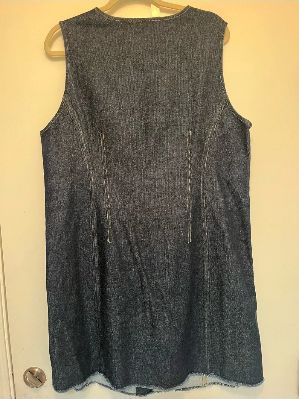 J. Crew Dark Denim Sleeveless Button-Front Dress - Picture 5 of 7
